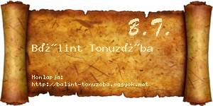 Bálint Tonuzóba névjegykártya